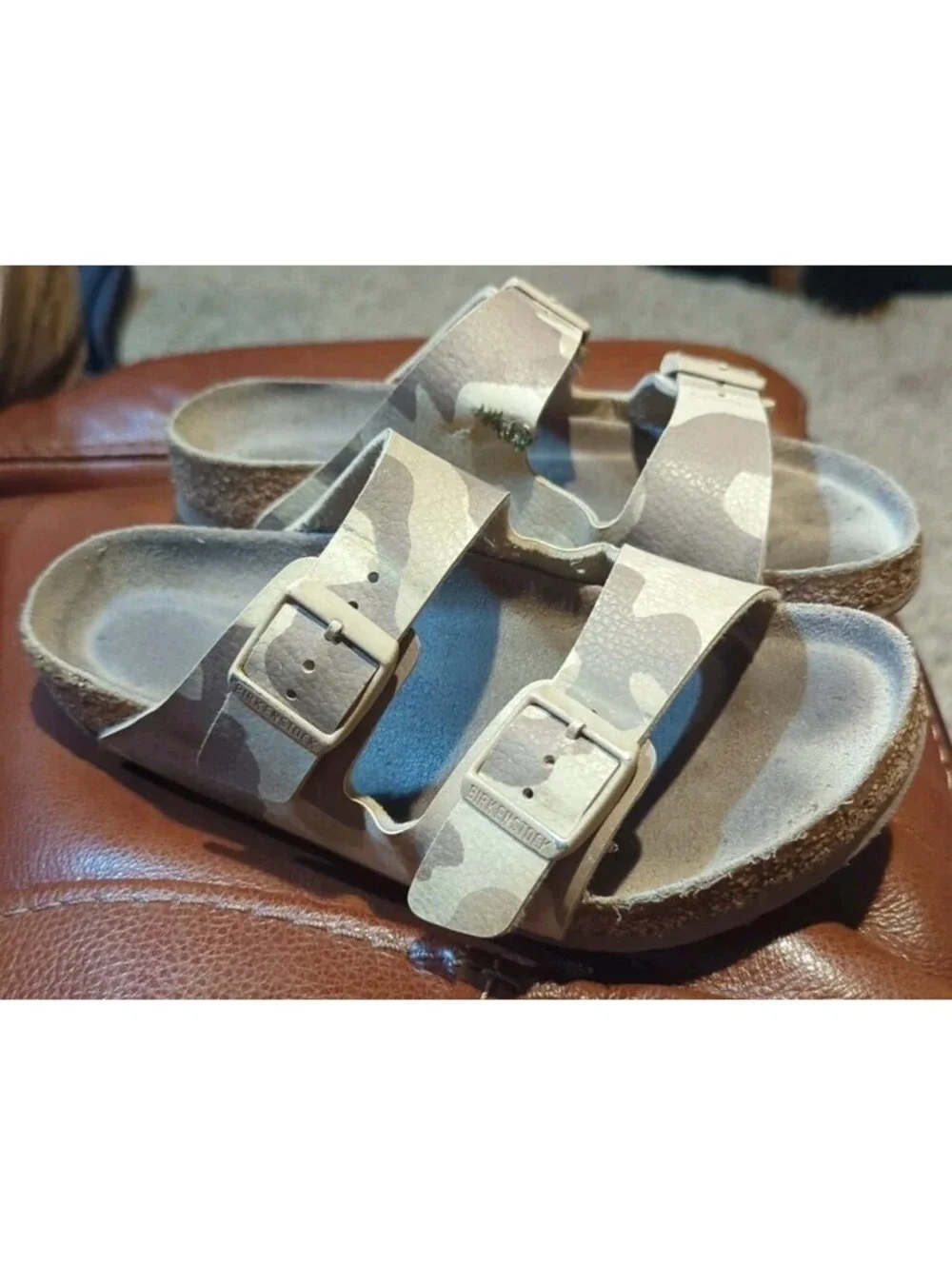 Birkenstock Arizona Desert Soil Camo Grey Sandals Limited Soft 36 US Women 5 5.5